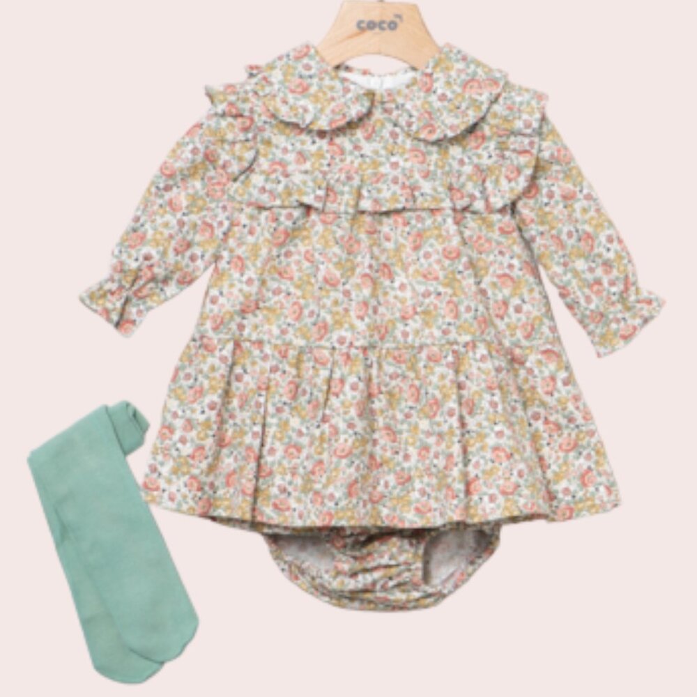 BABY GIRLS CLOTHES DRESS GREEN